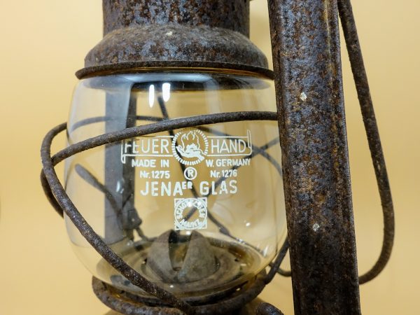 Quinqué antiguo de aceite/ petróleo original Feuer Hand, nº 1275  nº 1276 . Jenaer Glas. Germany. - Imagen 2