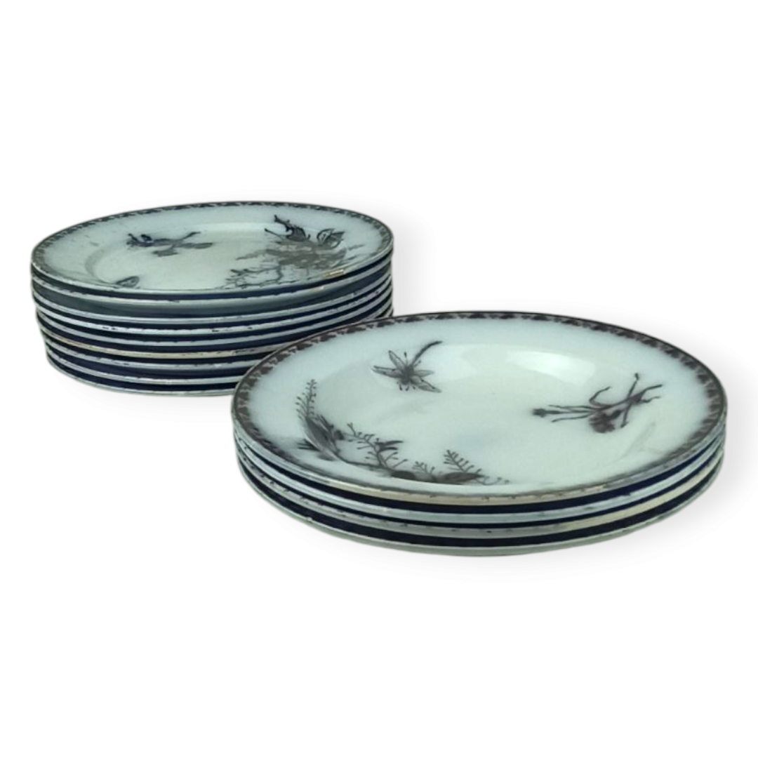 Plat fondo antic de porcellana Sarreguemines – Model "Carmen" – Art Nouveau - Imatge 2