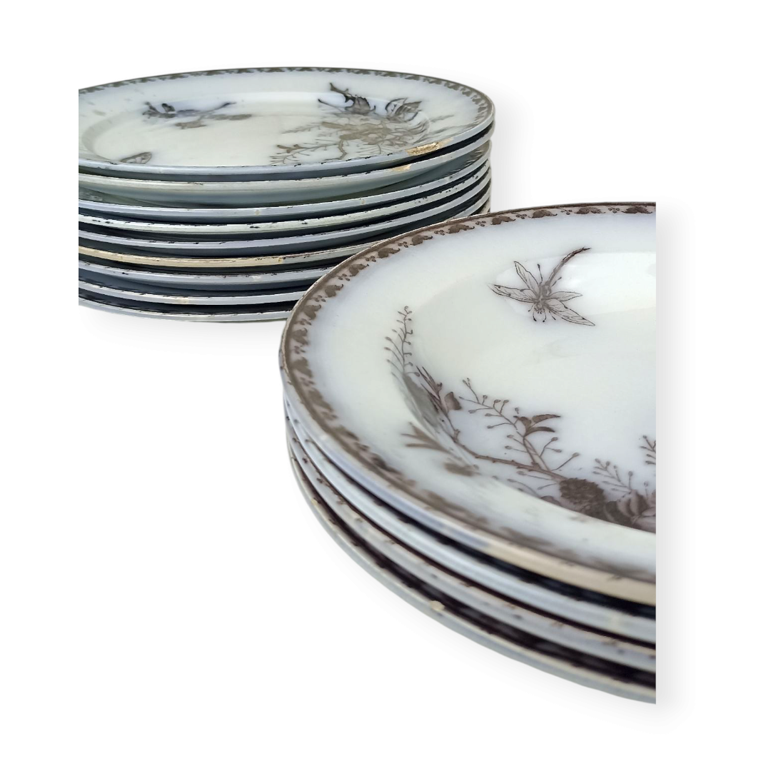 Plat fondo antic de porcellana Sarreguemines – Model "Carmen" – Art Nouveau - Imatge 3