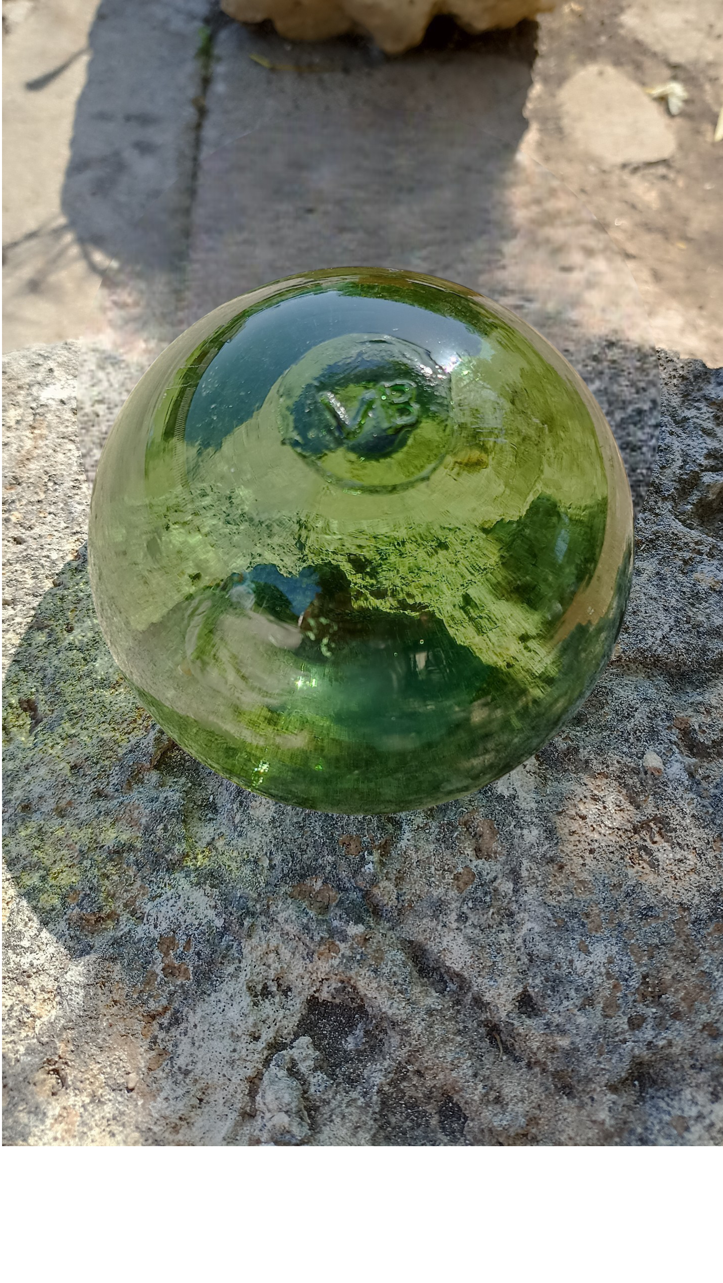 Boya de pesca vidrio soplado verde - Imagen 4
