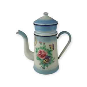 <br/>Cafetera Antiga Francesa MAUX Esmaltada Floral Anys 30