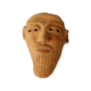 Màscara funerària púnica home barbat. Rèplica oficial de museu. (Terracota)