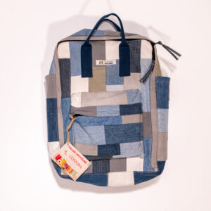 Denim patchwork rucksack