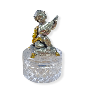Caixa joier cristall de Bohèmia amb figura d'àngel